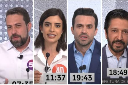 Candidatos à Prefeitura de São Paulo no debate UOL/Folha