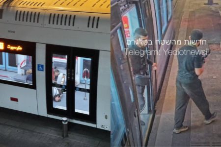 Montagem com fotos coloridas de supostos atiradores e pessoas dentro do trem - Metrópoles