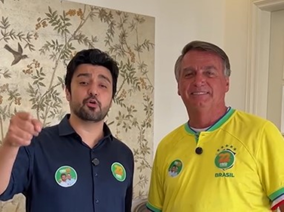 Foto colorida de Fred e Bolsonaro - Metrópoles