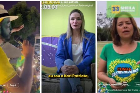 Montagem com fotos coloridas retiradas das campanhas dos candidatos feitas pelas redes sociais - Metrópoles