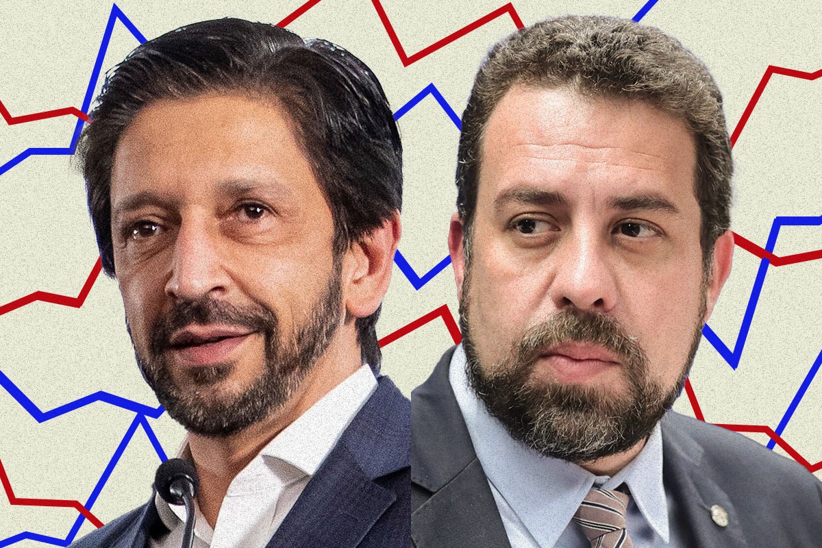 Montagem mostra Ricardo Nunes (MDB) e Guilherme Boulos (PSol) - Metrópoles