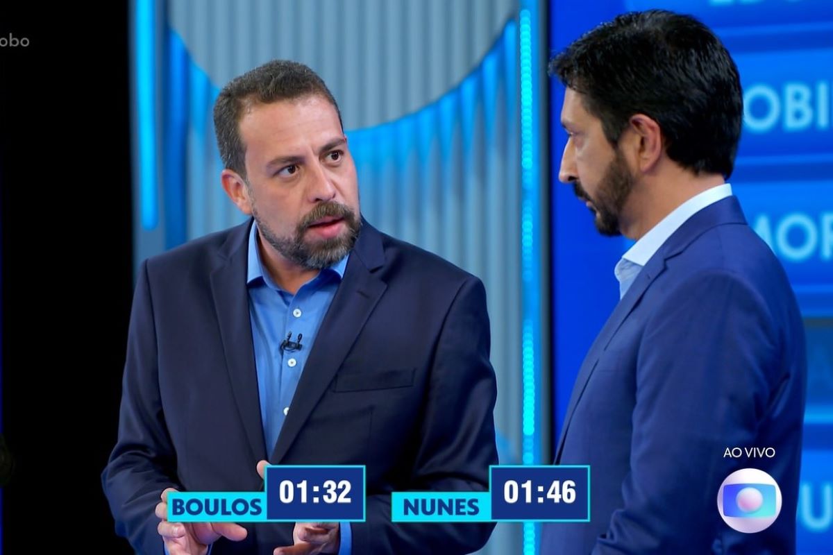 Boulos e Nunes no debate da Globo