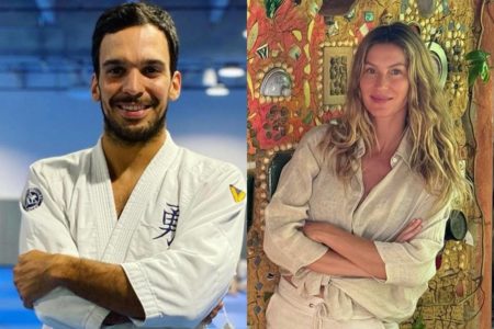 Montagem com a top model Gisele Bündchen e o professor de jiu-jitsu Joaquim Valente - Metrópoles