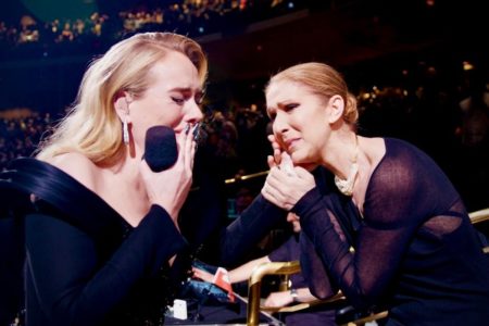 Imagem colorida de Adele e Céline Dion em Las Vegas