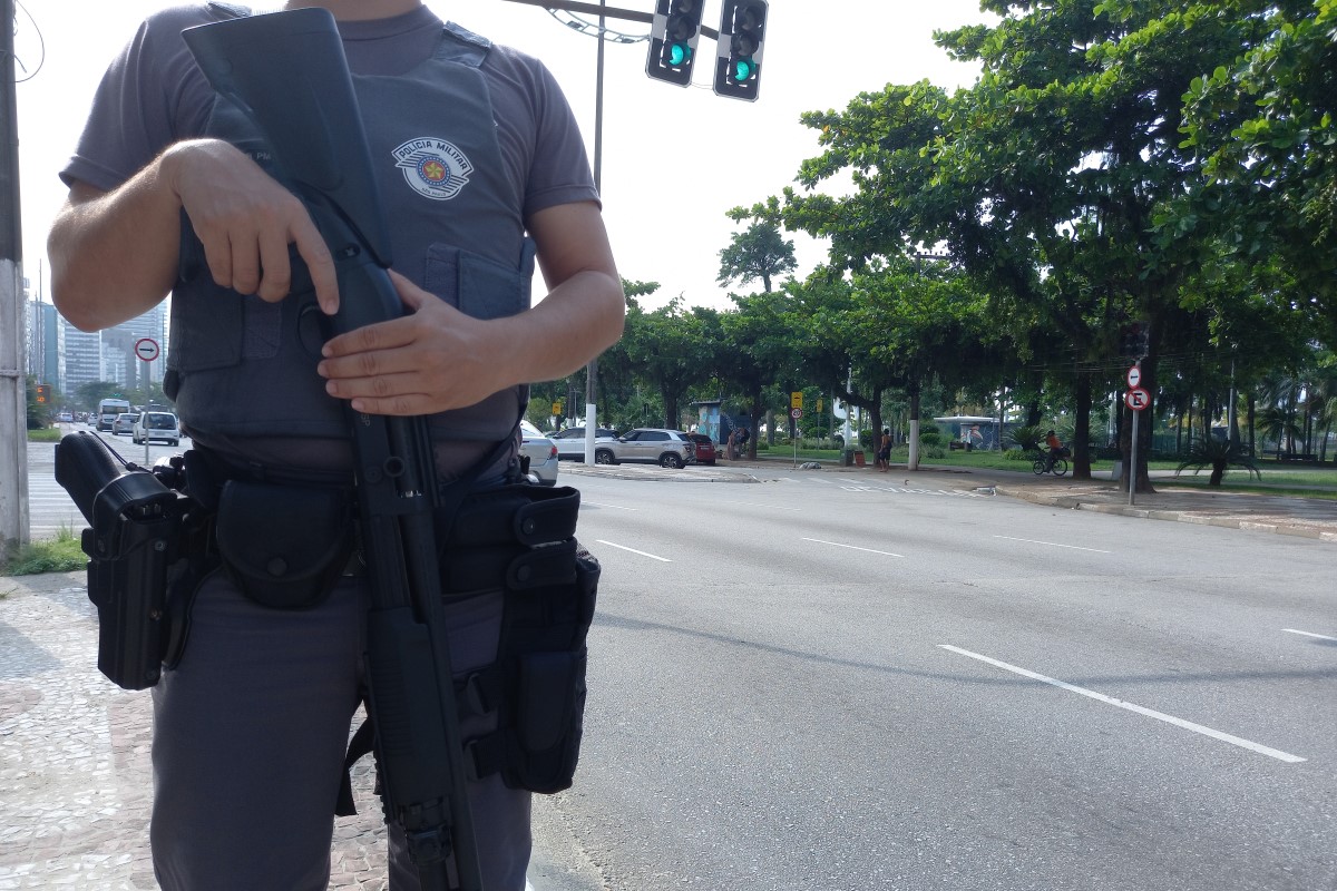 Polícia Militar em Santos, no litoral de São Paulo - Metrópoles