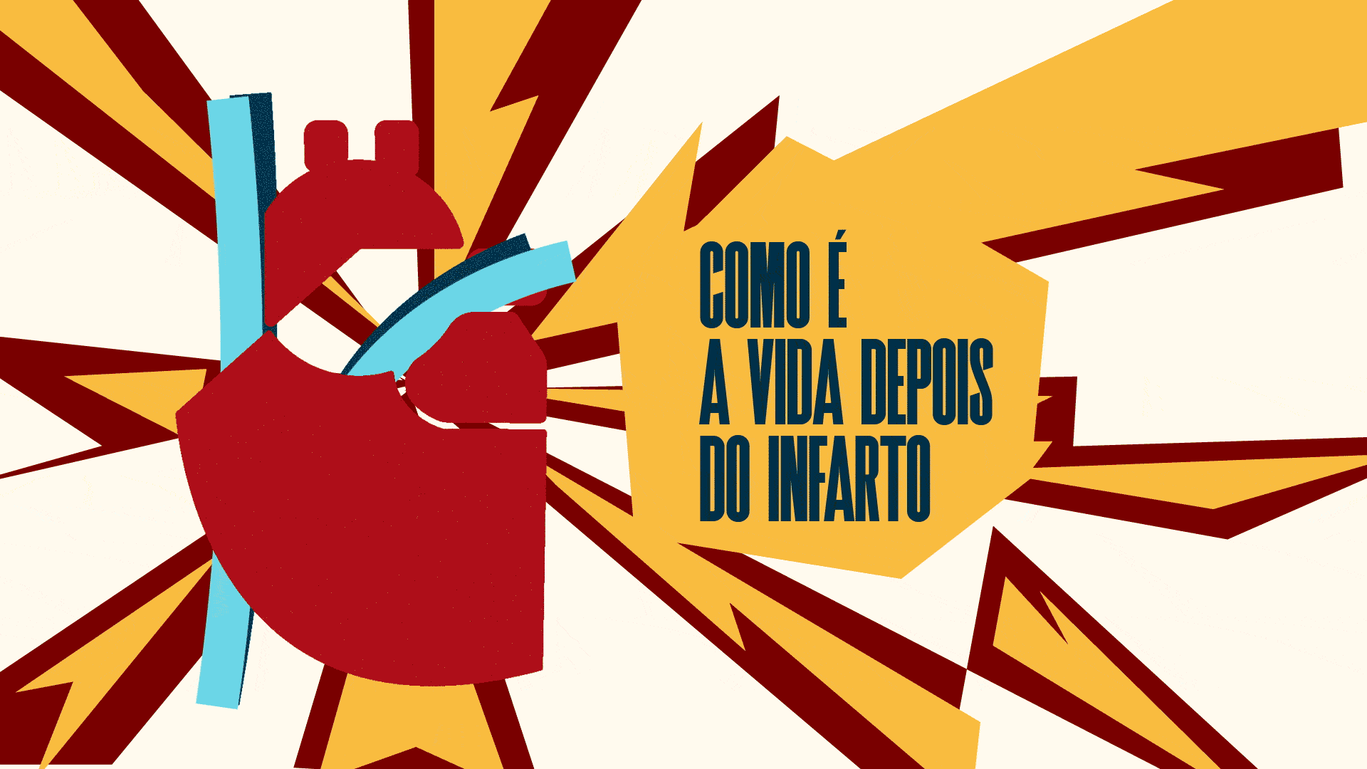 Ilustração de coração pulsando e batendo