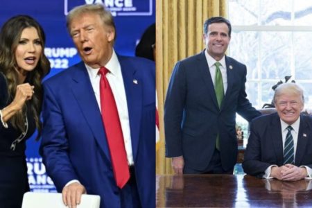 Imagem colorida de Donald Trump e indicados para a CIA e para o DHS - Metrópoles