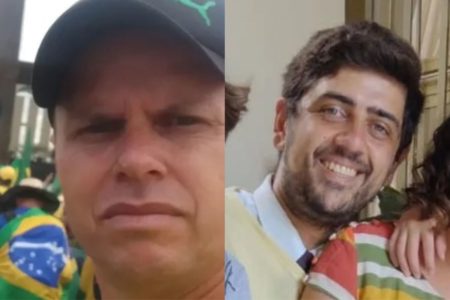 Imagem colorida dos brasileiros Joelton Gusmão e Rodrigo de Freitas detidos na Argentina pelo 8/1 - Metrópoles