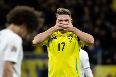 Foto colorida de Gyokeres, atacante da Suécia e Sporting - Metrópoles