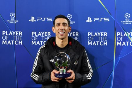 Foto colorida do Di María, melhor em campo pela Champions League - Metrópoles