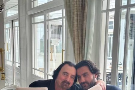 Os empresários Abdul Fares e Jamel Fares, noivo e sogro da atriz Marina Ruy Barbosa, respectivamente