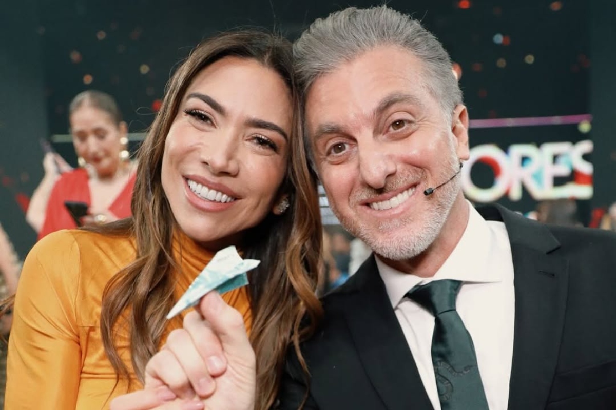 Luciano Huck e Patrícia Abravanel estiveram juntos no Domingão