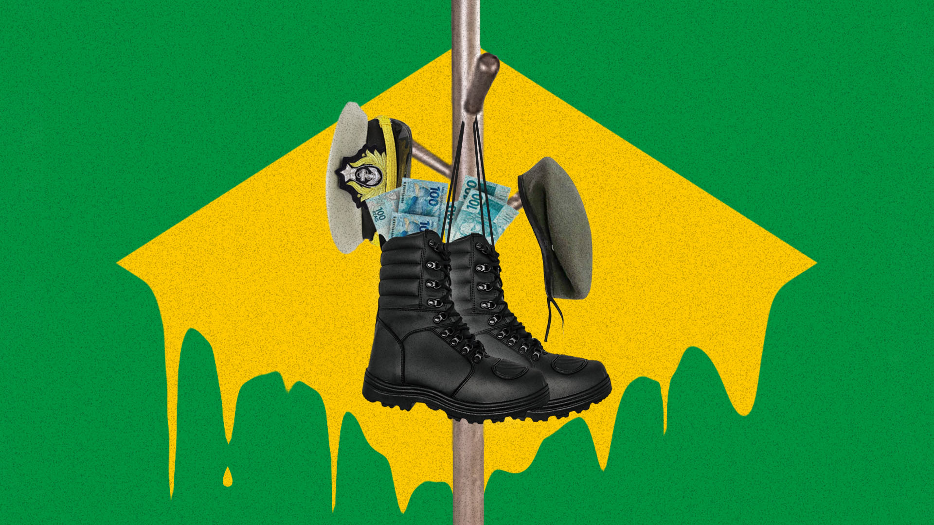 Imagem colorida de arte sobre pensões militares