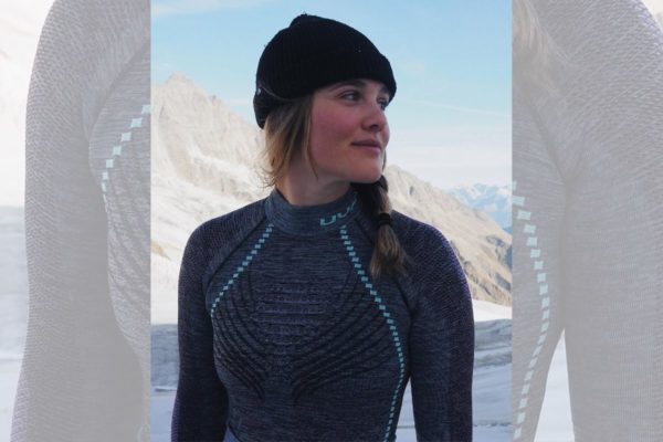 Imagem colorida mostra atleta Sophie Hediger