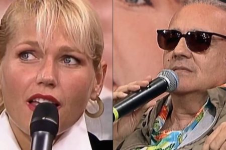 Montagem com prints de vídeo de Xuxa e Ney Latorraca - Metrópoles