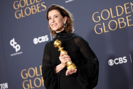 BEVERLY HILLS, CALIFORNIA - JANUARY 05: Fernanda Torres, winner of the Best Performance by a Female Actor in a Motion Picture – Drama for “I'm Still Here" poses in the press room during the 82nd Annual Golden Globe Awards at The Beverly Hilton on January 05, 2025 in Beverly Hills, California. (Photo by Matt Winkelmeyer/WireImage)