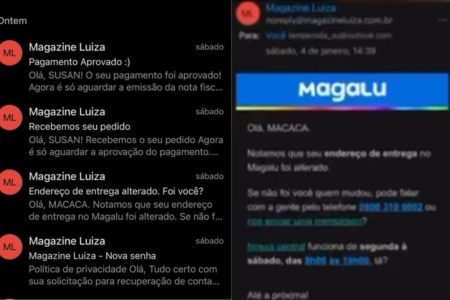 A empresa denunciada por injúria, Magazine Luiza, alegou que as mensagens de confirmação são enviadas sem qualquer interação humana - Metrópoles
