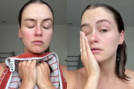 Foto colorida de uma mulher chorando - Metrópoles