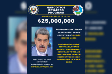 Imagem colorida, recompensa por informações de Nicolás Maduro - Metrópoles