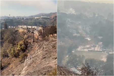 Foto colorida da vista da casa de James Woods - Metrópoles