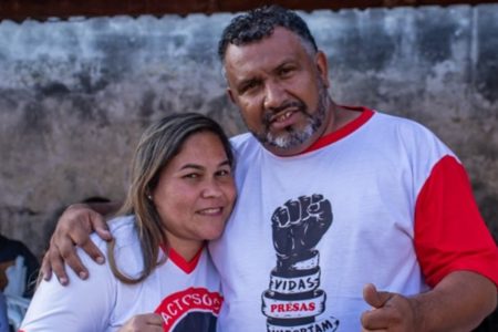 Luciene Neves Ferreira, presidente da ONG Pacto Social & Carcerário, e o vide-presidente Geraldo Salles, conhecido como Geraldo “das Liberdades”.