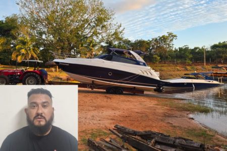 Morcegão, do PCC, e lancha apreendida pela Polícia Civil. - Metrópoles