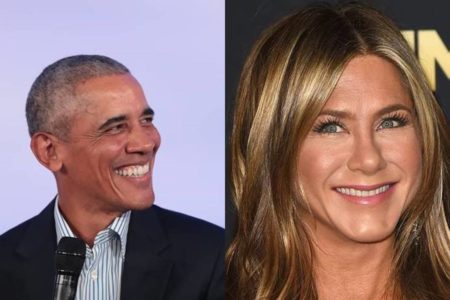 Montagem colorida de Barack Obama e Jennifer Aniston - Metrópoles