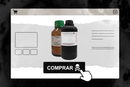 Imagem colorida arte venenos à venda na internet