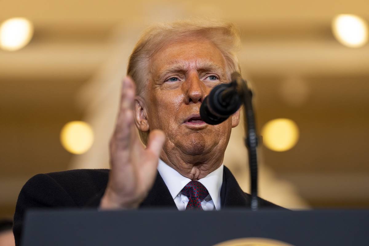 Imagem colorida do presidente dos Estados Unidos Donald Trump