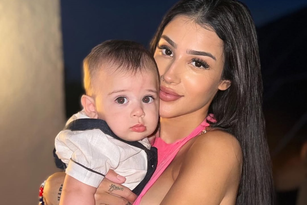 Em meio à treta com o ex, Bia Miranda posa com Kaleb no chá revelação - Metrópoles