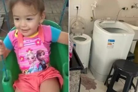 Imagem colorida de criança que morreu afogada em máquina - Metrópoles