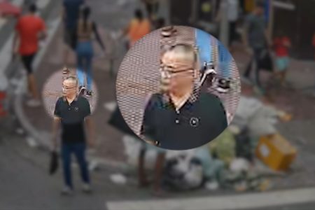 Captura de tela de vídeo do Smart Sampa que mostra identificação de Lin Xianbin, acusado de ser membro do Grupo Bitong, ramificação da máfia chinesa. - Metrópoles