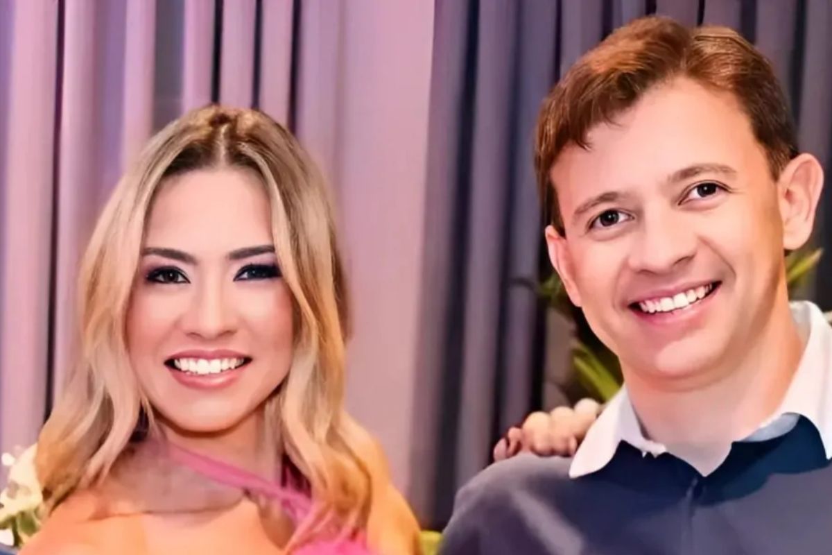 O deputado Eduardo Velloso (União-AC) com a irmã Luciana Velloso.