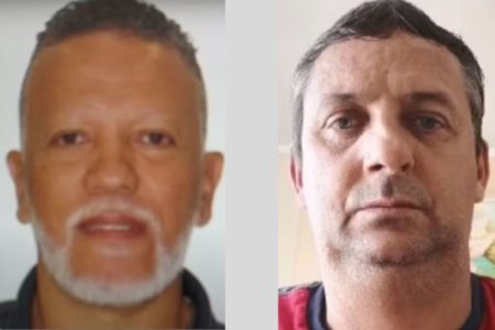 Policiais civis Valdenir Paulo de Almeida, o "Xixo" (esq.), e Valmir Pinheiro, conhecido como "Bolsonaro", presos por envolvimento com o PCC - Metrópoles