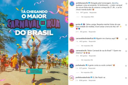 Imagem colorida de post no instagram. Metrópoles