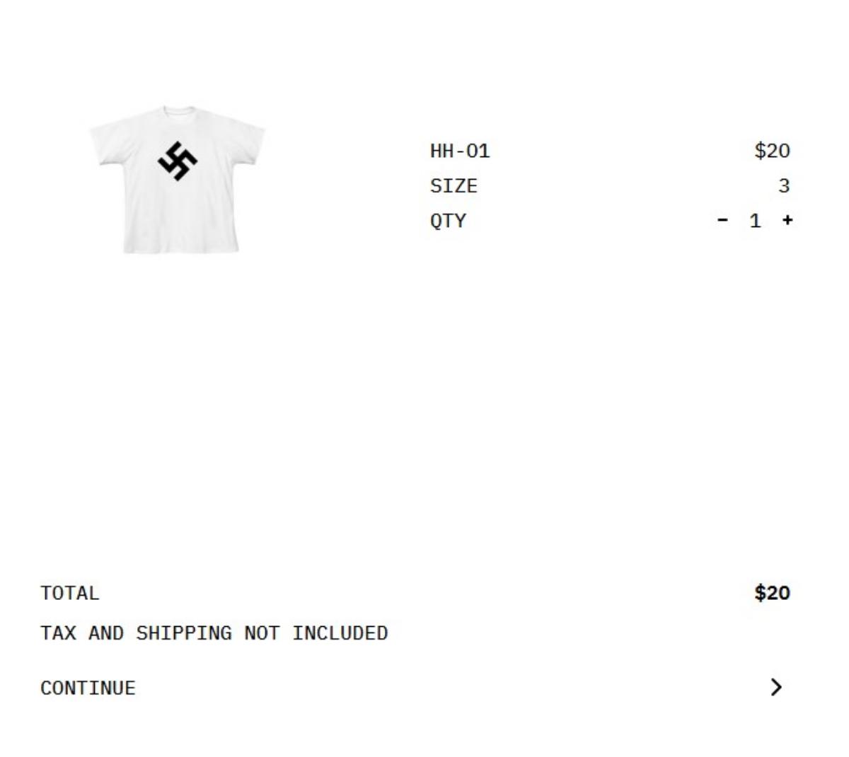 Kanye colocou à venda camiseta com símbolo nazista em sua marca, Yeezy - metrópoles
