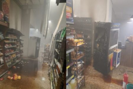 Imagem colorida de estabelecimento destruído - Metrópoles