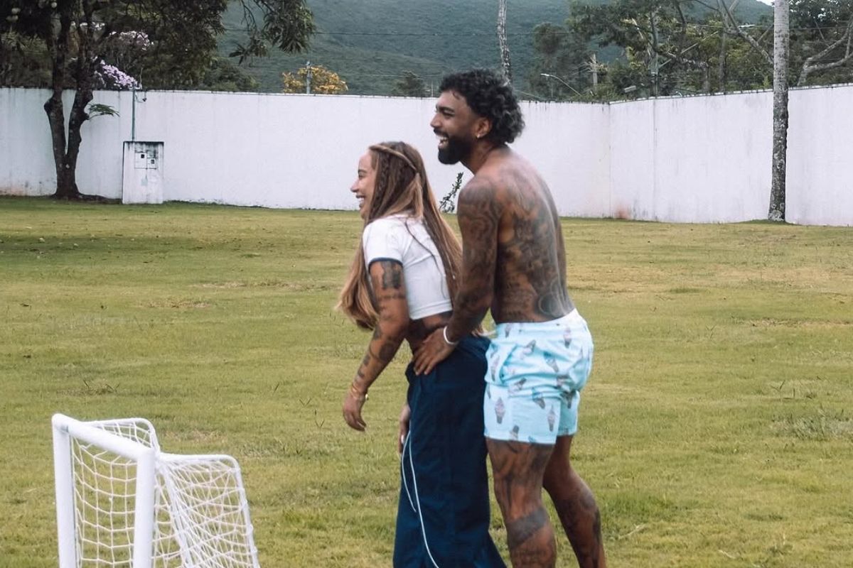 Foto colorida de Rafaella e Gabigol - Metrópoles