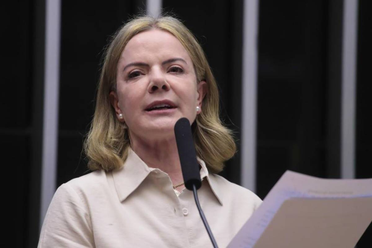 A deputada Gleisi Hoffmann, presidente do PT. Metrópoles