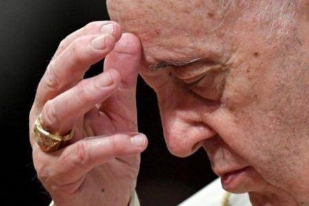 Papa Francisco durante missa de Natal, em 24/12/2022