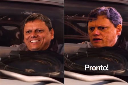 Imagem colorida mostra Tarcisio de Freitas em postagem nas redes sociais - Metrópoles