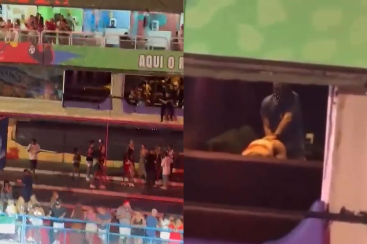 Casal foi flagrado em momento íntimo no camarote