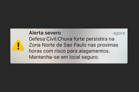 Alerta de chuva da Defesa Civil - Metrópoles