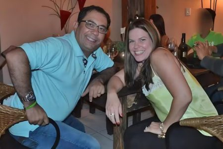 Foto colorida de Eliana Freitas Areco Barreto com o marido, o empresário Luiz Eduardo de Almeida Barreto. Ela foi condenada a mais de 20 anos de prisão por ser a mandante da morte dele. - Metrópoles