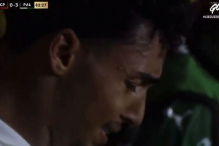 Luighi chora ainda durante a partida - metrópoles