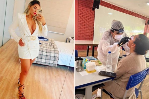 mulher de blazer e mulher dentista