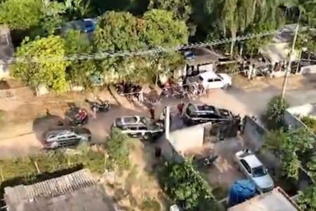 Imagem de drone mostra prisão de suspeito no caso Vitória - Metrópoles