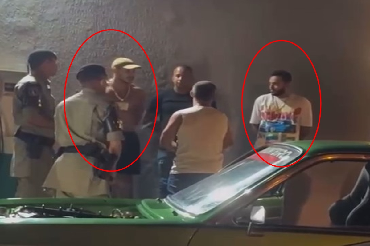 Hungria e Klebim são abordados por dirigir carro sem placa fazendo zig-zag em condomínio em Goiânia