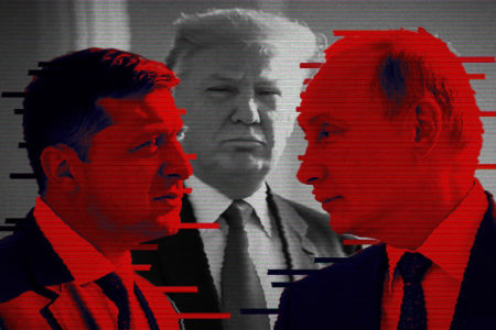 Imagem colorida de Trump, Zelensky e Putin - Metrópoles
