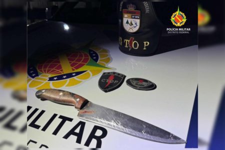 Faca usada em tentativa de feminicídio